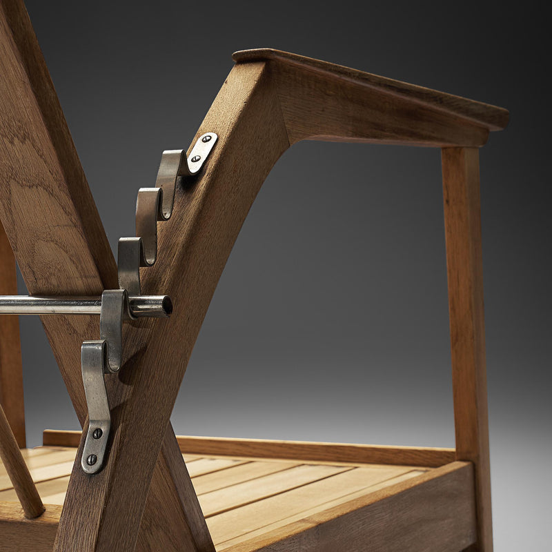 Scandinavian Adjustable Chaise Longue in Oak