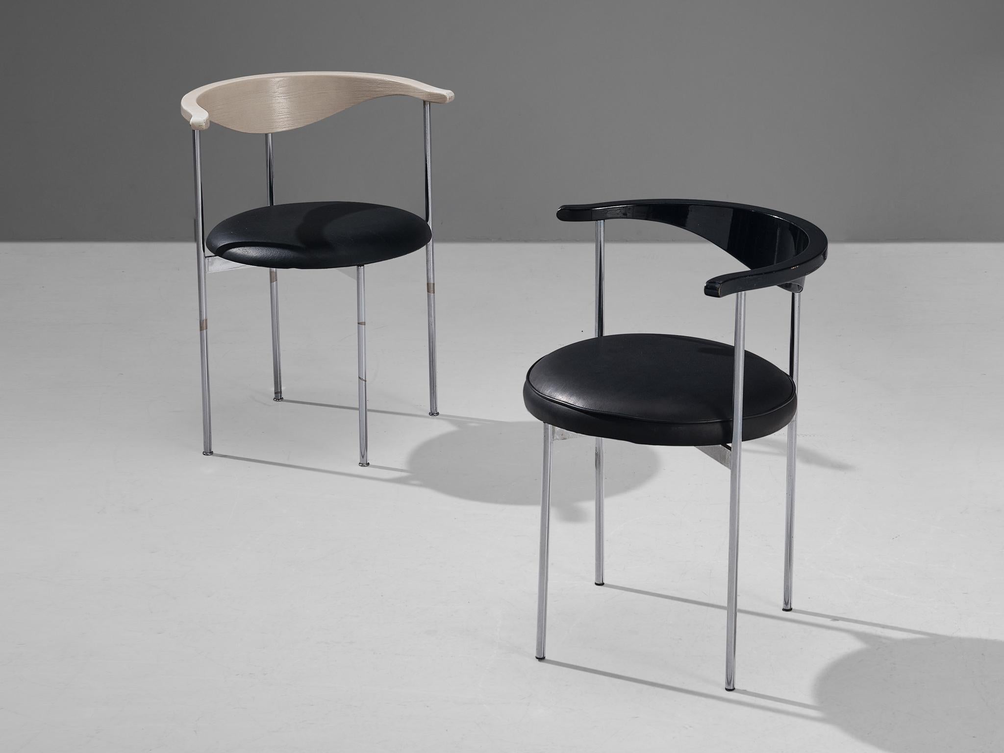 Frederik Sieck Pair of Chairs in Black and White