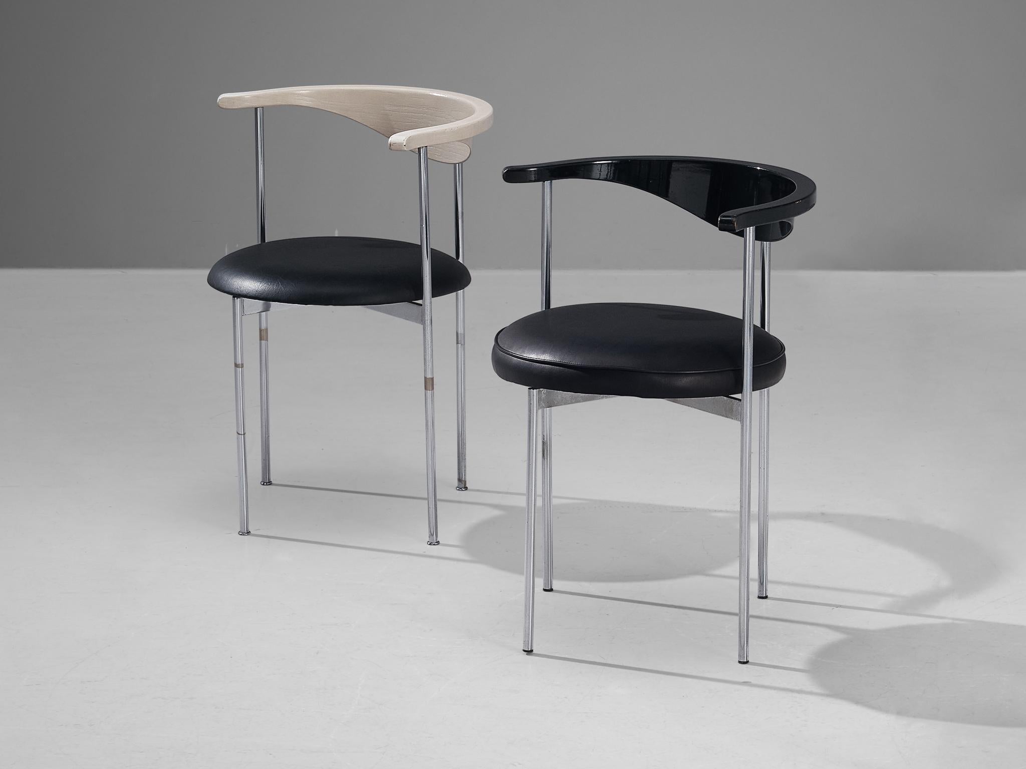 Frederik Sieck Pair of Chairs in Black and White