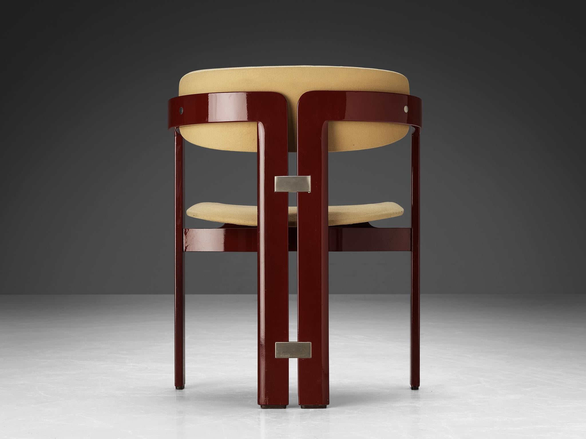 Augusto Savini 'Pamplona' Chair with Burgundy Glossed Frame