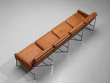 Fabricius and Kastholm Four Seater Sofa in Cognac Leather with Steel Frame