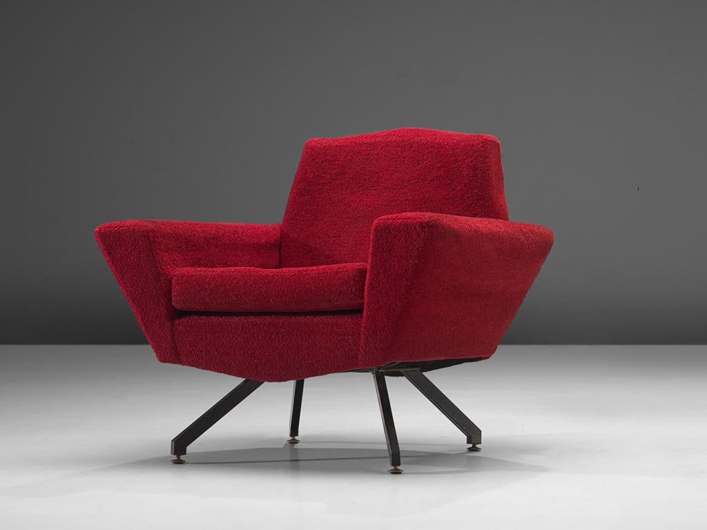Studio APA for Lenzi Lounge Chair in Red Upholstery