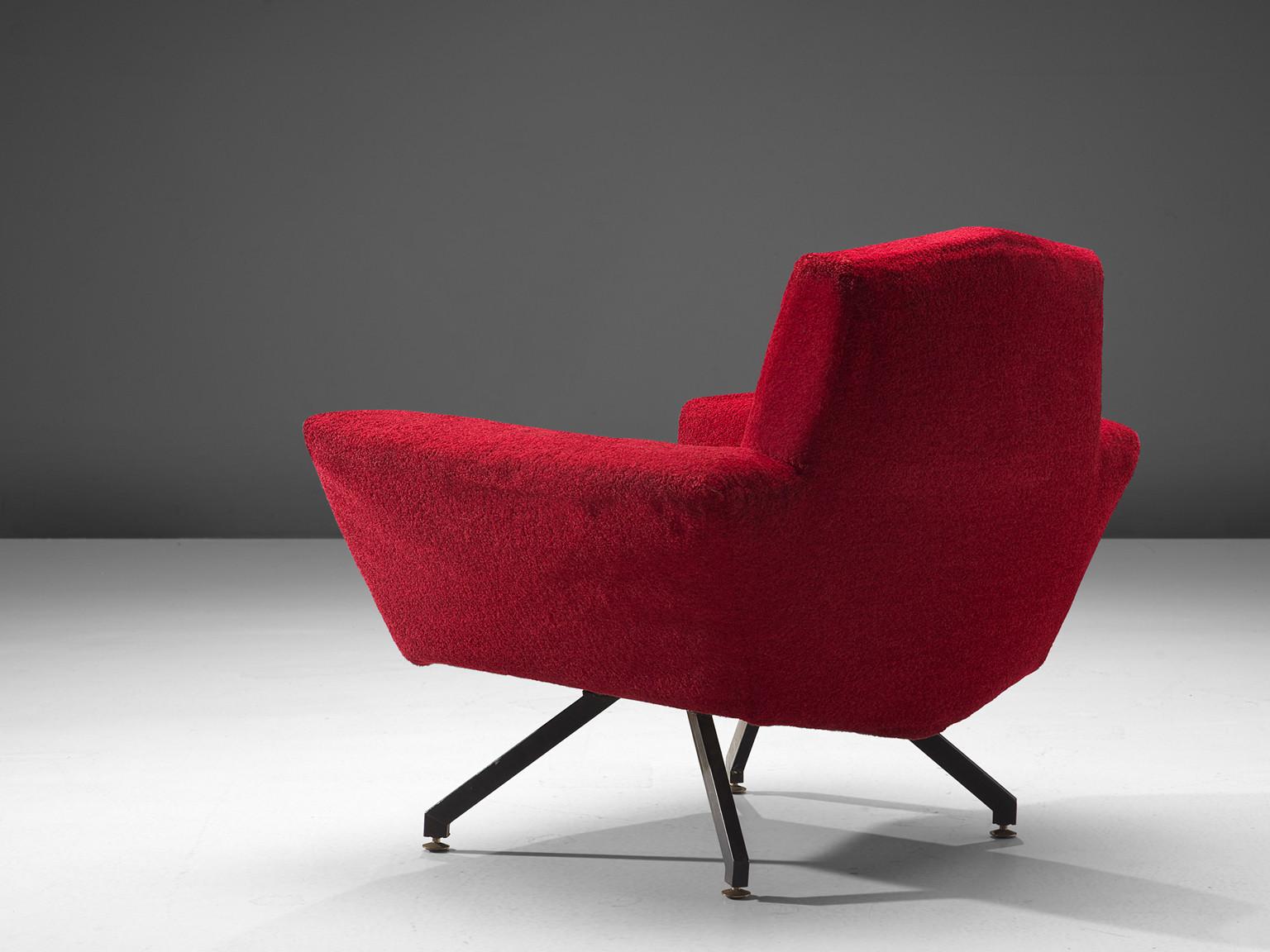 Studio APA for Lenzi Lounge Chair in Red Upholstery