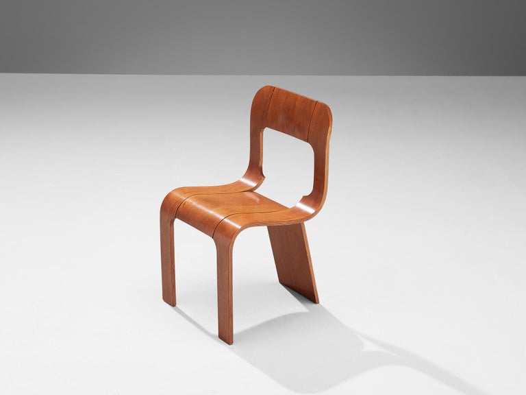 Gigi Sabadin Set of Four Stackable Chairs in Ash Plywood
