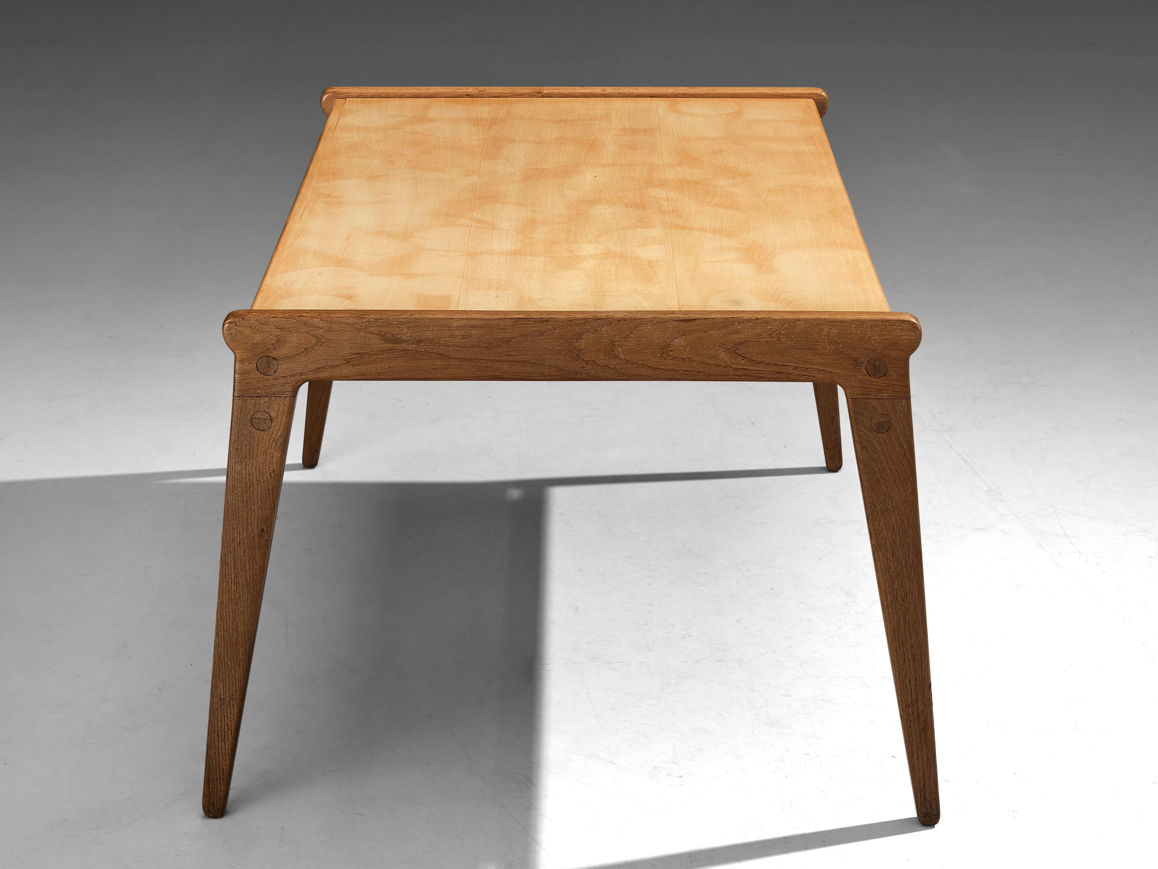 Danish Minimalistic Coffee Table in Oak and Maple