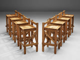 French Bar Stools in Solid Oak