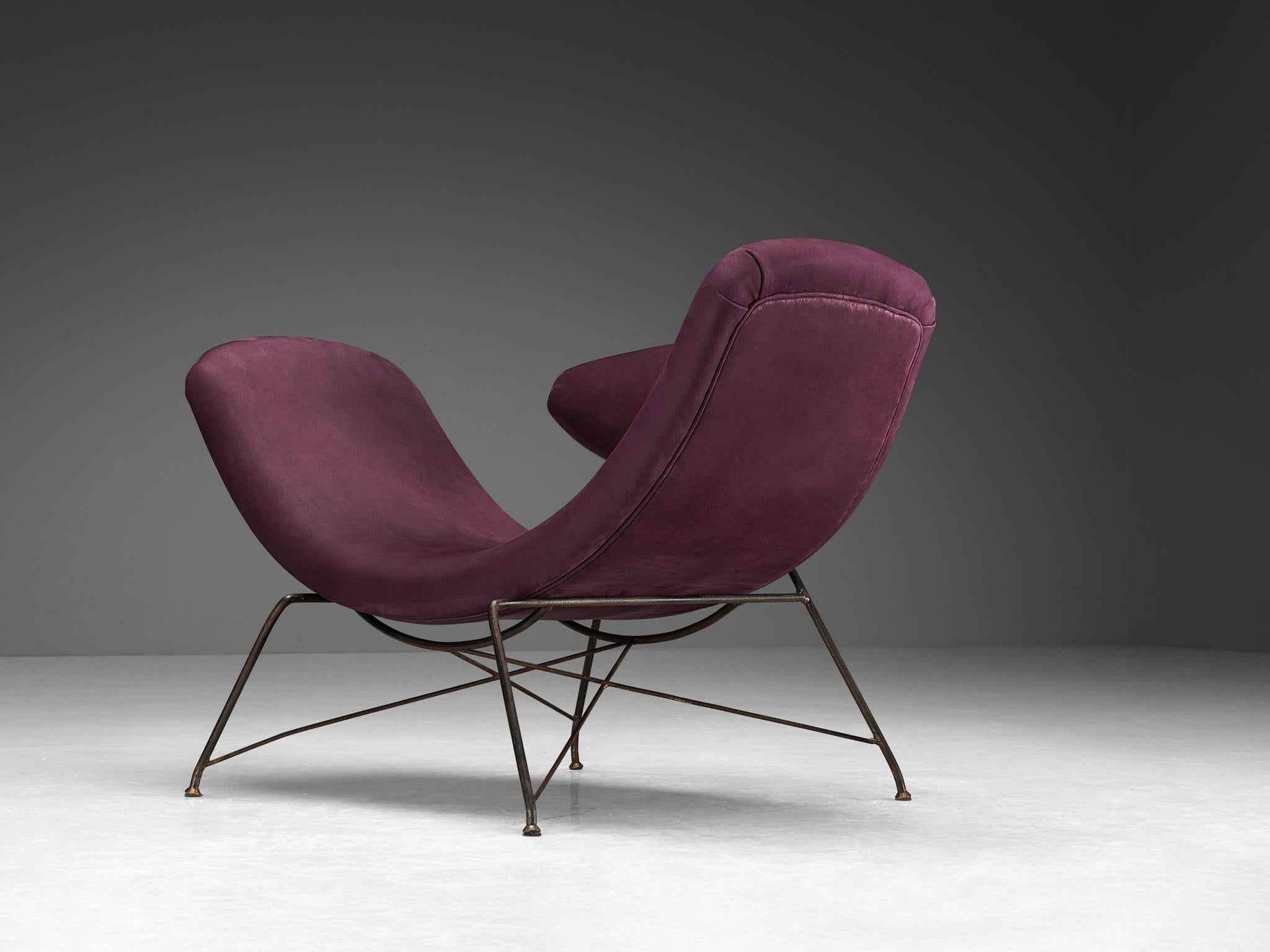 Martin Eisler & Carlo Hauner Early Edition 'Reversible' Chairs in Leather