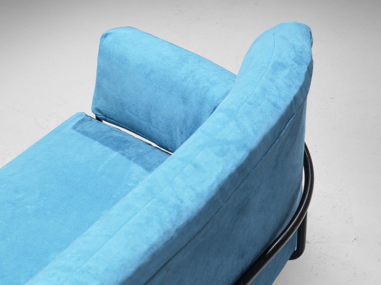 Italian Sofa in Vibrant Blue Velvet
