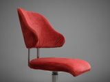 Barstool in Red Velvet Upholstery