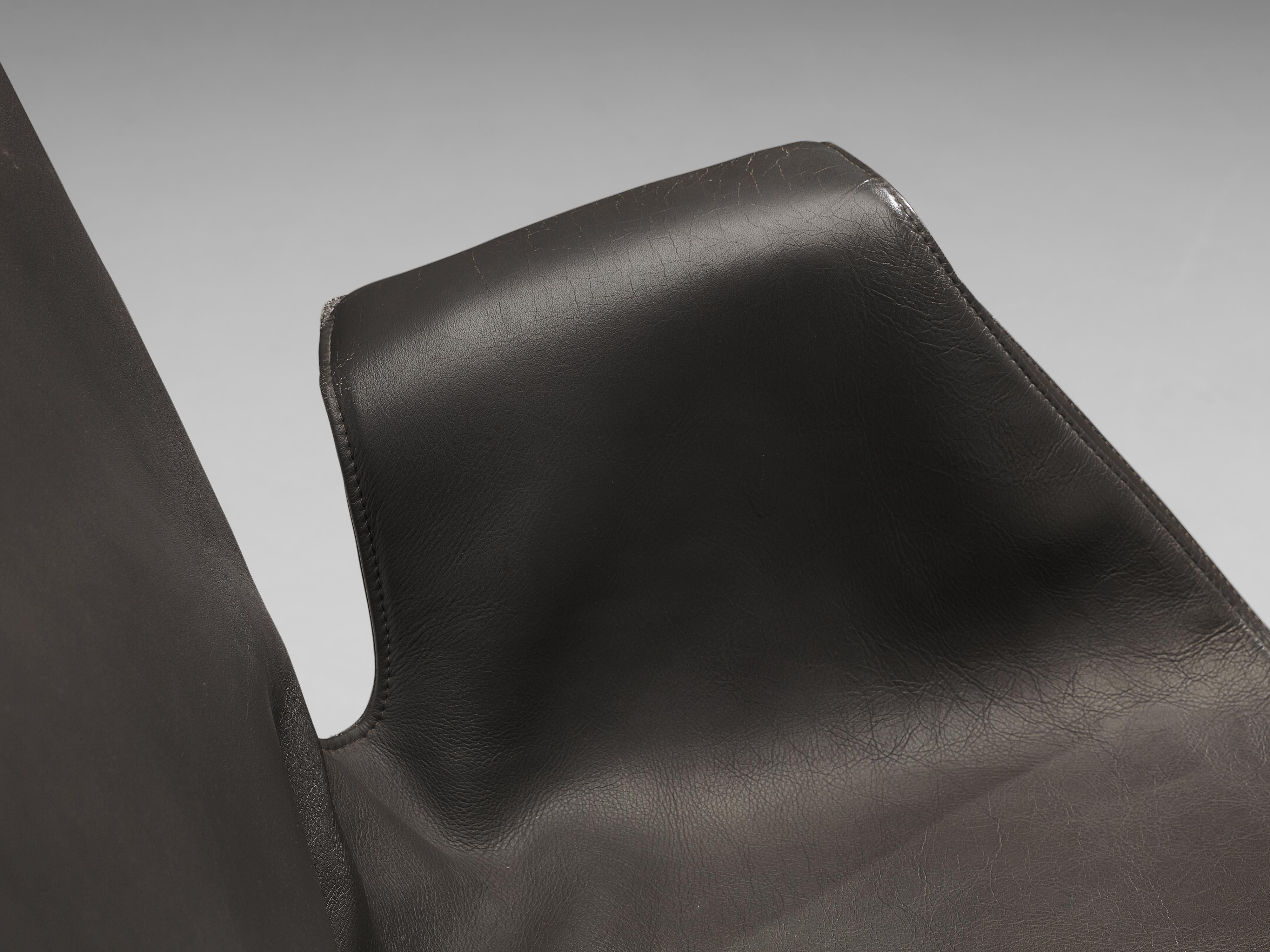 Fabricius & Kastholm Swivel Chair in Leather and Steel