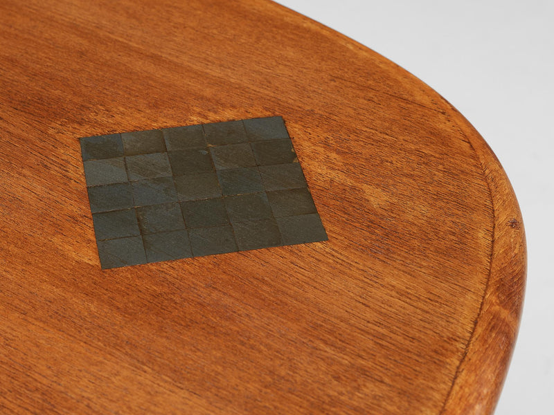 Side Table in Teak with Mosaic Inlay