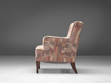 Frits Henningsen Lounge Chair in Patterned Upholstery
