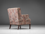 Frits Henningsen Lounge Chair in Patterned Upholstery