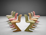 Ernst Moeckl Colorful 'Kangaroo' Chairs in Fiberglass