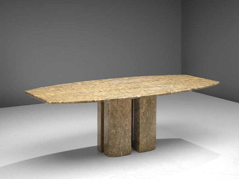Italian Pedestal Dining Table in Marble