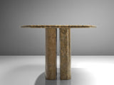Italian Pedestal Dining Table in Marble