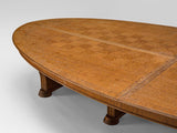 Large Art Deco Table with Inlayed Top in Oak