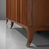 Paolo Buffa Wardrobe with Walnut Grissinato Front and Brass Accents