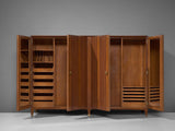 Paolo Buffa Wardrobe with Walnut Grissinato Front and Brass Accents