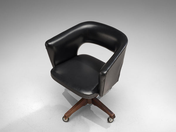 Vittorio Dassi Desk Chair in Wood and Leatherette