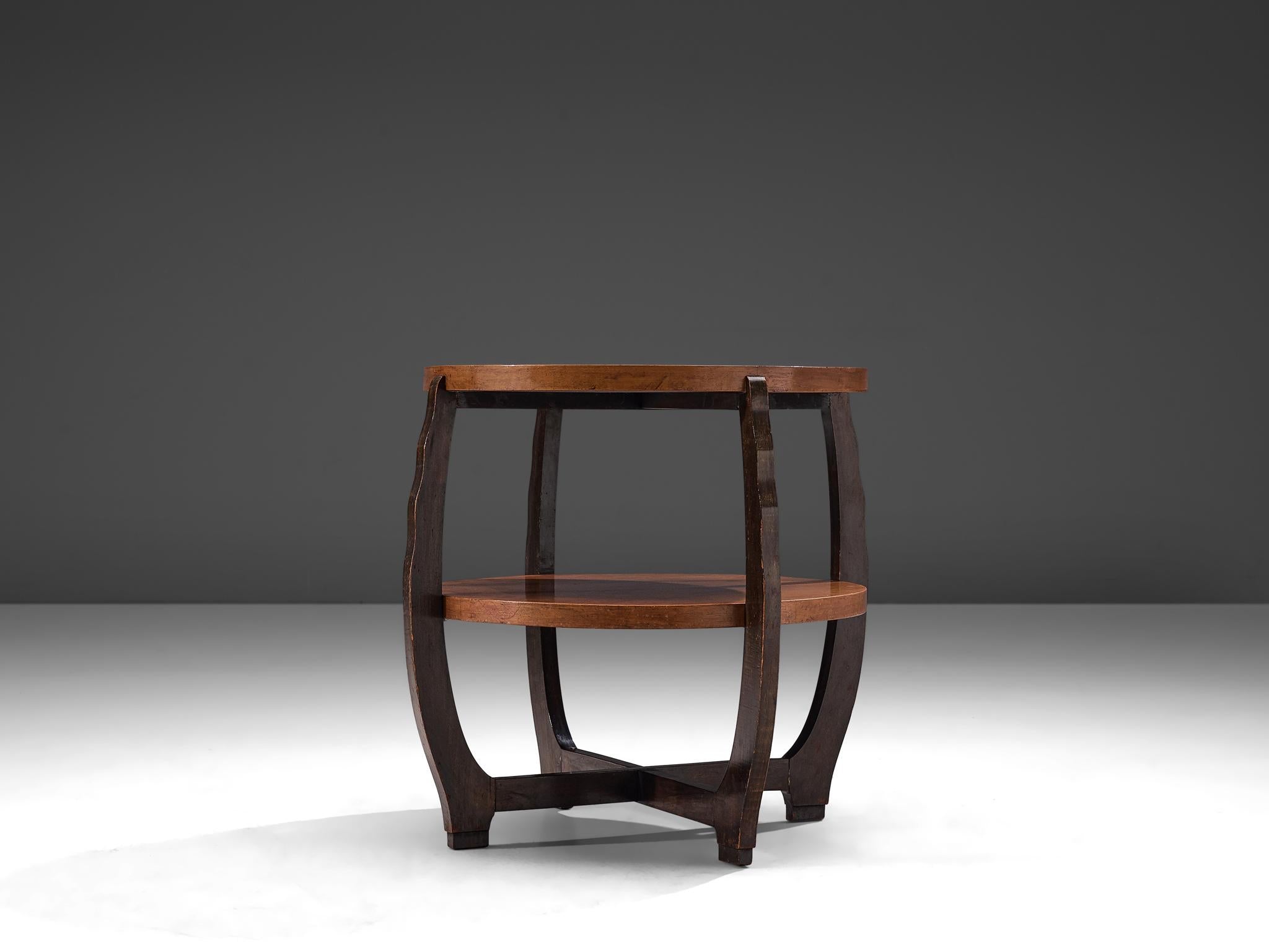 French Art Deco Side Table in Walnut