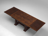 Charles Dudouyt Art Deco Extendable Dining Table in Stained Oak