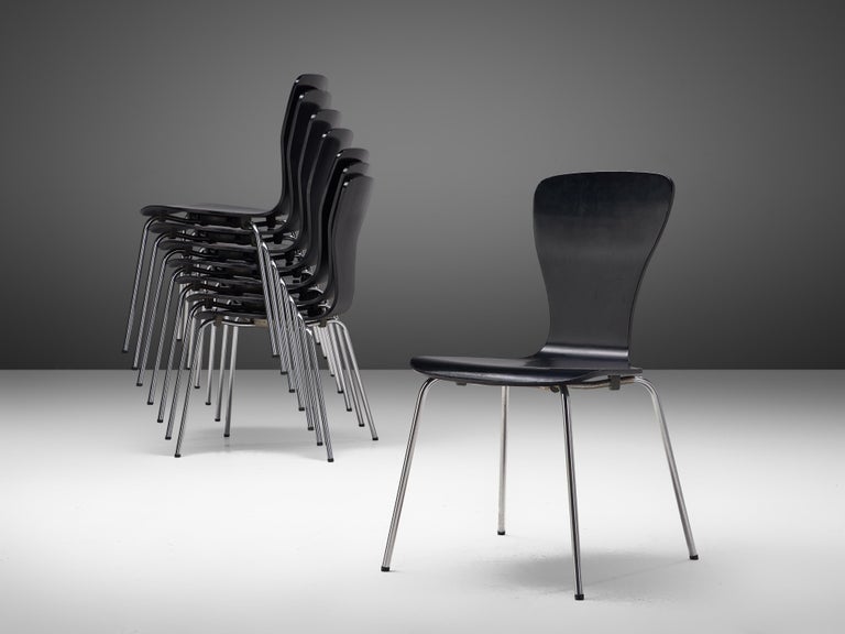 Tapio Wirkkala Dining Chairs 'Nikke' with Metal Frames