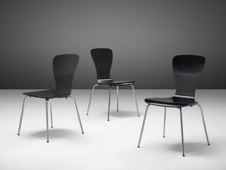 Tapio Wirkkala Dining Chairs 'Nikke' with Metal Frames