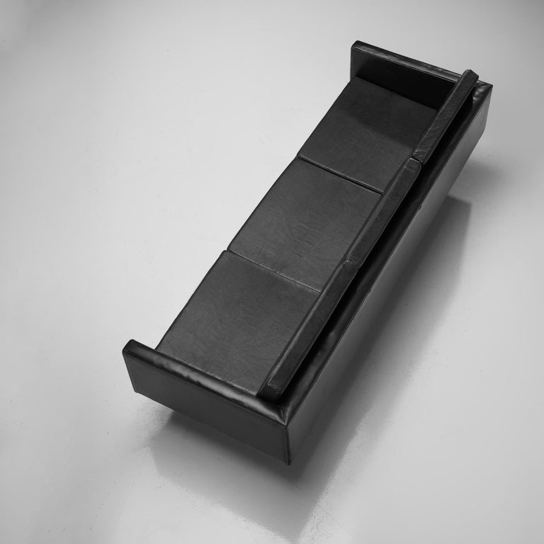Bodil Kjaer Sofa in Black Leather and Steel