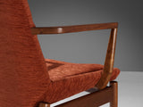 Robert Heritage for Archie Shine Pair of Armchairs in Mahogany and Cordury