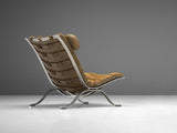 Arne Norell 'Ari' Lounge Chair in Patinated Brown Leather