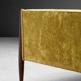 Jules Heumann Sofa in Gold Colored Velvet and Walnut