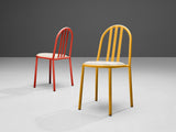 Robert Mallet-Stevens Set of Six Dining Chairs in Colourful Metal