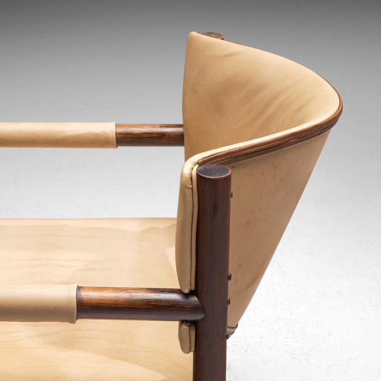 Scandinavian Easy Chair in Natural Leather