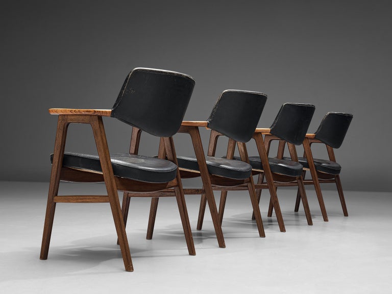 Erik Kirkegaard Set of Four Armchairs Model '53' in Teak