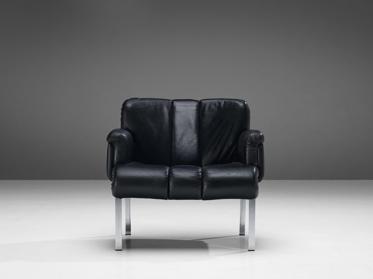 Hans Eichenberger for Girsberger ‘Eurochair’ in Black Leather