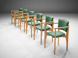 Set of Twelve Dining Chairs With Elegant Wooden Frames