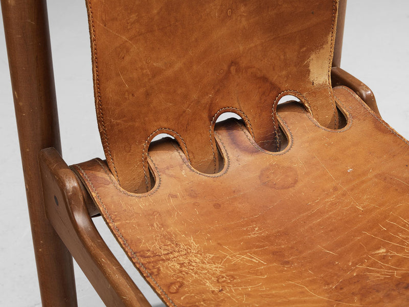 Ilmari Tapiovaara Set of Six Dining Chairs in Cognac Leather