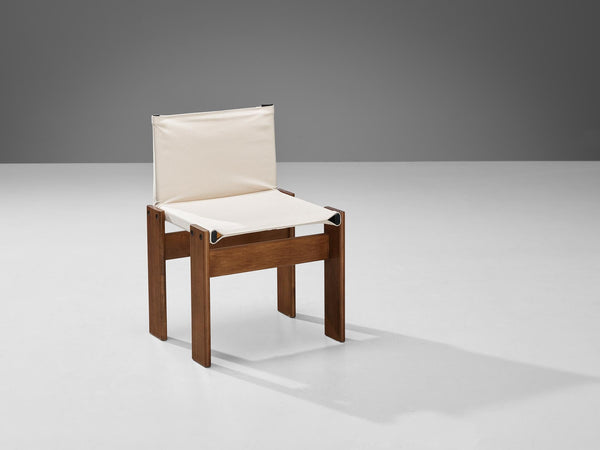 Afra & Tobia Scarpa for Molteni 'Monk' Dining Chair in Off-White Canvas