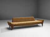 Adrian Pearsall Sofa in Ocher Yellow Striped Upholstery