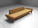Adrian Pearsall Sofa in Ocher Yellow Striped Upholstery