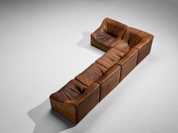 De Sede 'DS 46' Sectional Sofa in Patinated Buffalo Leather