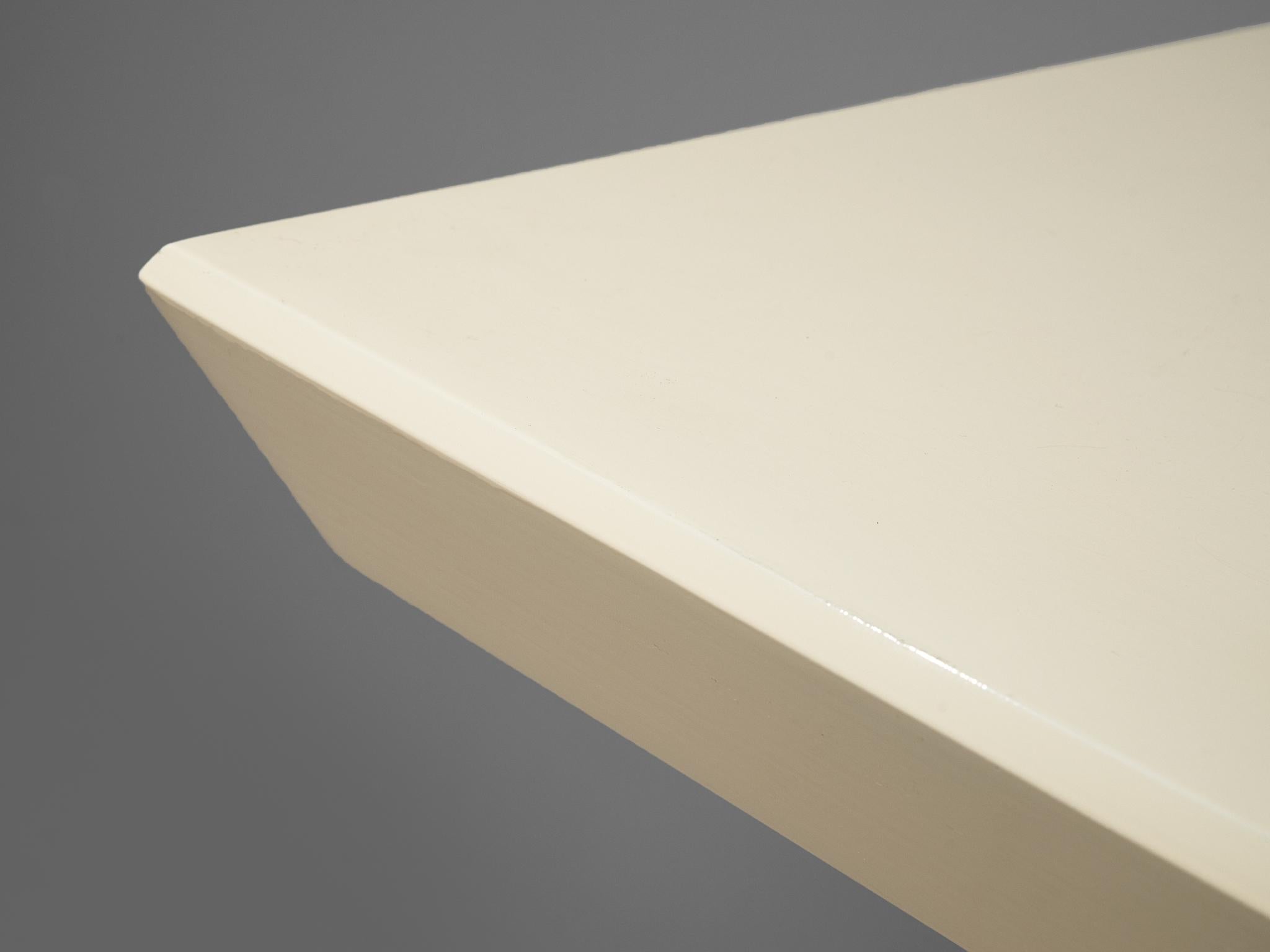 Emiel Veranneman White Console Table and Mario Botta ‘Shogun’ Table Lamp