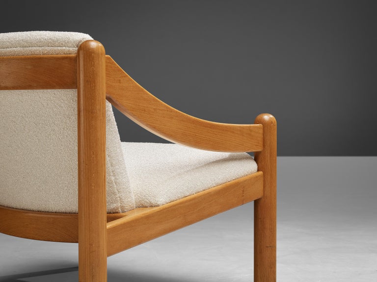 Vico Magistretti for Cassina Pair of ‘Carimate’ Lounge Chairs in Bouclé