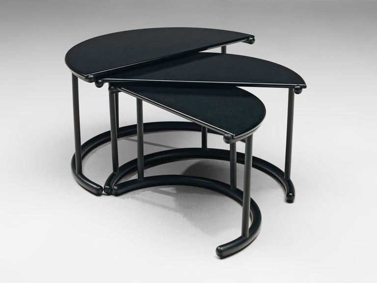 Gianfranco Frattini for Acerbis Nesting Tables 'Tria' in Black
