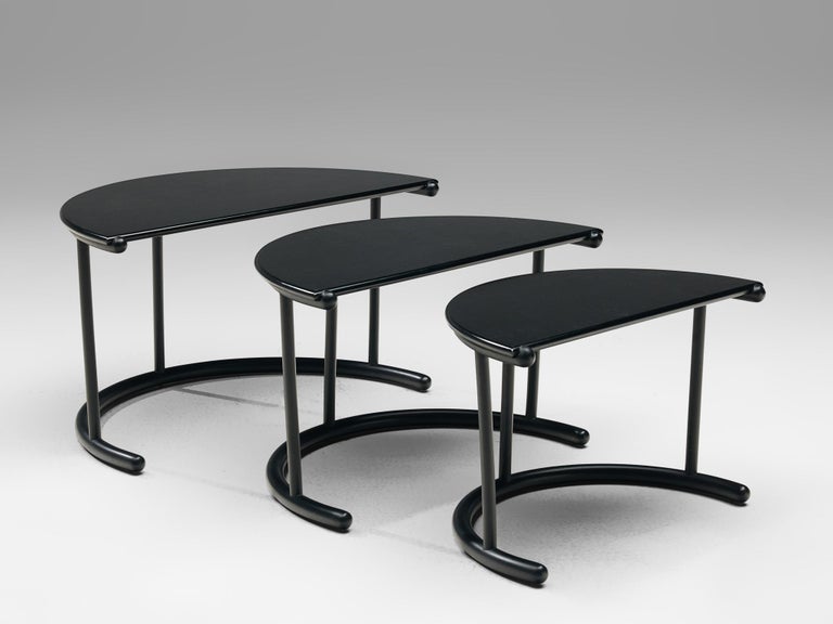 Gianfranco Frattini for Acerbis Nesting Tables 'Tria' in Black