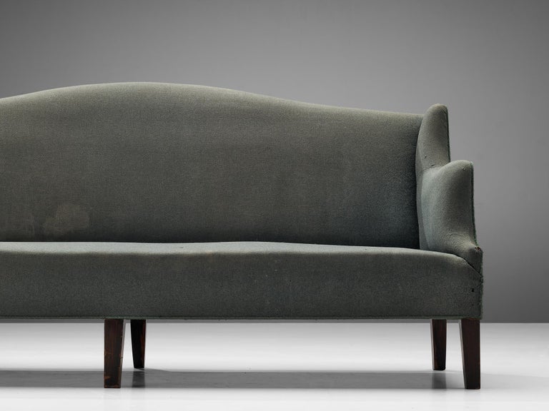 Danish Sofa in Soft Green Upholstery