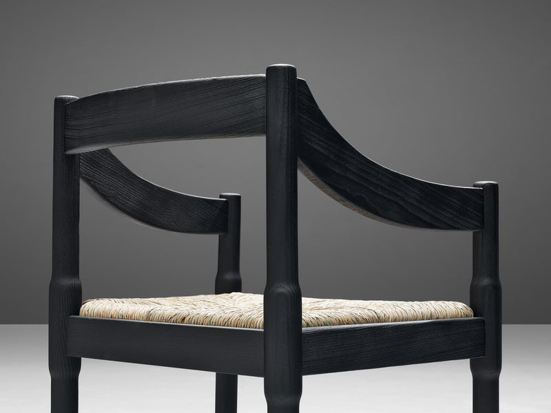 Vico Magistretti ‘Carimate’ Dining Chairs with Rush Seating