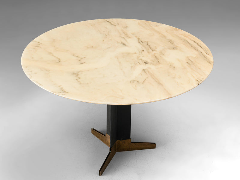 Dining Table in Marble and Metal Attributed to Ignazio Gardella