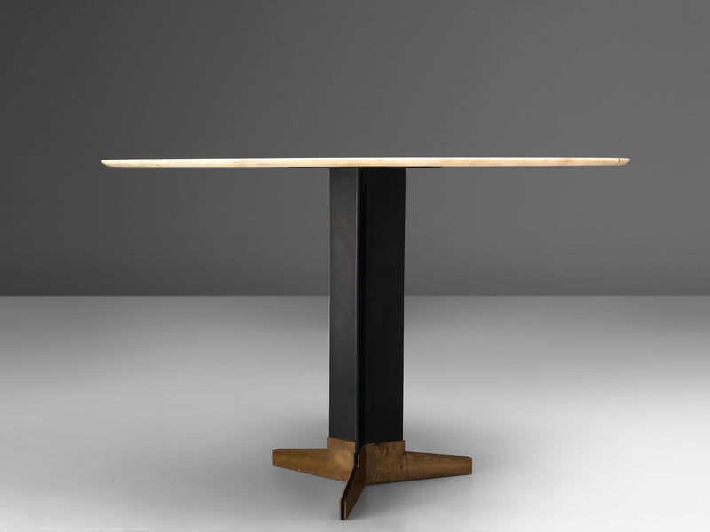 Dining Table in Marble and Metal Attributed to Ignazio Gardella